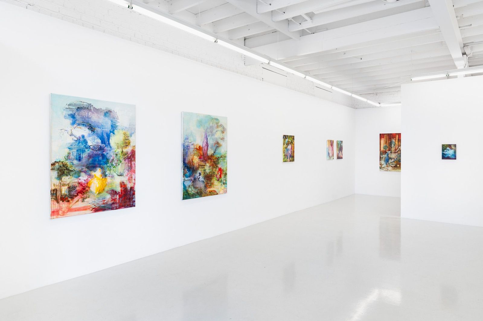 An image of The Progress of Love installed in the Edwina Corlette Gallery